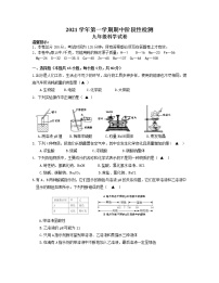 浙江省绍兴市新昌县部分校2021-2022学年九年级上学期期中阶段性检测科学【试卷+答案】