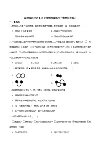 浙教版八年级下册第2节 物质的微观粒子模型课后测评
