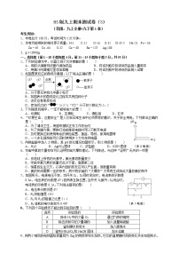 华师大科学九年级上册期末测试卷（3）（含答案）