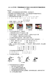 浙江省温州市平阳县2022-2023学年第一学期九年级五校联考科学调研考试模拟卷（一二单元）(含答案)