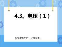 初中科学华师大版八年级下册3 电流、电压优质课课件ppt