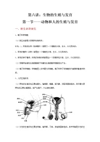 第六讲：第一节、动物和人的生殖与发育-中考科学一轮复习讲练教案（生物篇和地球、宇宙和空间科学）