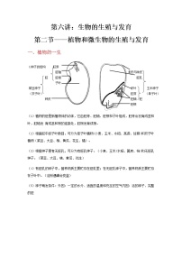 第六讲：第二节、植物和微生物的生殖与发育-中考科学一轮复习讲练教案（生物篇和地球、宇宙和空间科学）