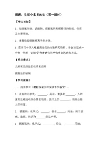 华师大版九年级上册第3章 金属与盐3 常见的盐教学设计