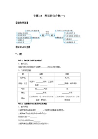 中考科学 二轮专题 专题32 常见的化合物(一) 学案