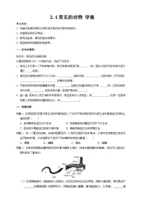 初中科学第2章 观察生物第4节 常见的动物导学案