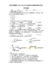 浙江省温州市瓯海区部分学校联合2023-2024年上学期九年级期中考试 科学试题