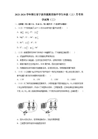 浙江省宁波市慈溪市实验中学2023-2024学年九年级上学期月考科学试卷