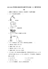 2023-2024学年浙江省杭州市文溪中学九年级（上）期中科学试卷