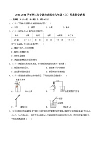 浙江省宁波市余姚市2020-2021学年九年级上学期期末科学试卷