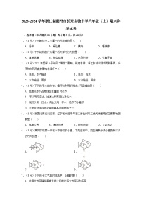 浙江省湖州市长兴实验中学2023-2024学年八年级上学期期末科学试卷