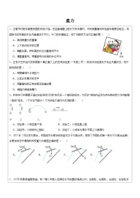 初中科学浙教版七年级下册第3节 重力课堂检测