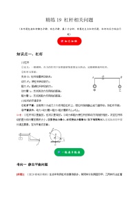 精练19 杠杆相关问题——浙江中考科学专项突破限时精练