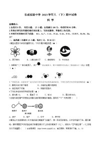 浙江省温州市乐清市乐成实验中学2023-2024学年八年级下学期期中科学试题(无答案)