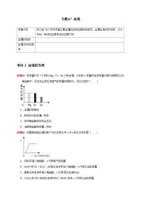 专题07 金属——2024浙江中考科学（省统考）分类专练