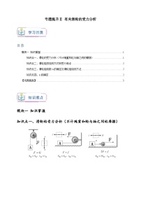 浙教版九年级科学上册讲练测专题提升Ⅱ有关滑轮的受力分析(原卷版+解析)