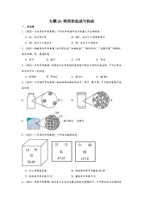 中考科学三年(2021-2023)真题分项汇编(浙江专用)专题20物质的组成与结构专题特训(原卷版+解析)