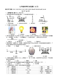 浙江省义乌市绣湖中学2024-2025学年九年级上学期九月份月考科学试题