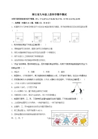 2024-2025学年浙教版九年级上册科学期中模拟测试（三）