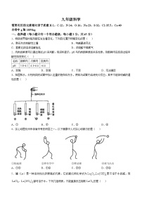 浙江省杭州市采荷中学2024-2025学年九年级上学期10月月考科学试题(无答案)