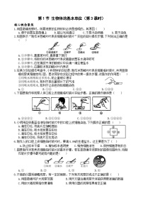 初中科学第1节 生物体的基本单位优秀第3课时课堂检测