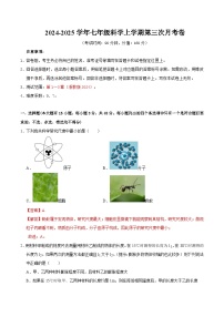 七年级科学第三次月考卷（浙教版2024，第1~3章）：2024+2025学年初中上学期第三次月考.zip