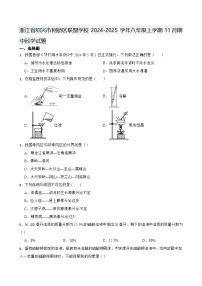浙江省绍兴市柯桥区联盟学校2024-2025学年八年级上学期11月期中科学试题