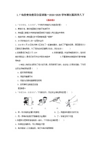 浙教版（2024）八年级下册第1章 电与磁第7节 电的安全使用同步训练题