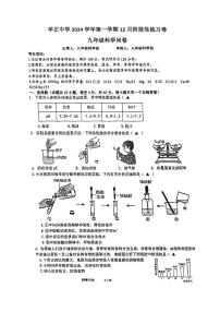 浙江省杭州市钱塘区学正中学2024-2025学年九年级上学期12月月考科学试题