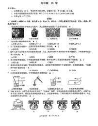 浙江省台州市临海中学2024-2025学年九年级上学期期末测试科学试卷