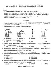 浙江省台州市温岭市2024-2025学年九年级上学期期末考试科学试题