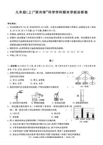 浙江省名校发展共同体2024-2025学年九年级上学期12月期末学能诊断科学试卷