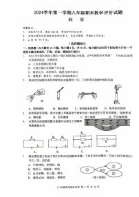 浙江省台州市椒江区2024-2025学年八年级上学期期末科学试卷