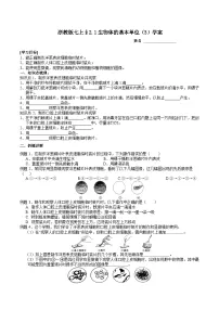 初中科学浙教版（2024）七年级上册（2024）生物体的基本单位学案