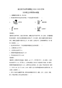 2024~2025学年浙江省宁波市海曙区九年级（上）期末科学试题（解析版）