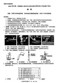 浙江省初中名校发展共同体2025-2026学年11月九年级上册科学期中测试卷（含答案）