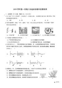 浙江省绍兴市新昌县七星中学2025-2026学年八年级上学期11月期中科学试题
