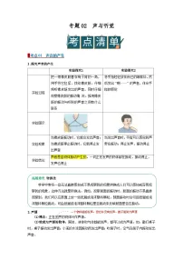 专题02声与听觉（word）2025-2026学年八上初中科学浙教版2024期中复习学案知识点+习题解析