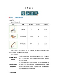 专题06力（word）2025-2026学年八上初中科学浙教版2024期中复习学案知识点+习题解析