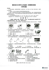 浙江省宁波市鄞州区2024-2025学年九年级上学期1月期末科学试题