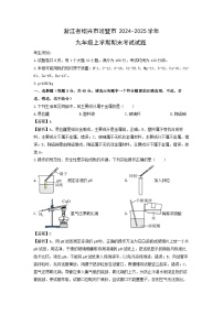 浙江省绍兴市诸暨市2024-2025学年九年级上学期期末考试科学试卷（解析版）