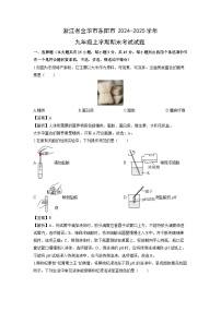 浙江省金华市东阳市2024-2025学年九年级上学期期末考试科学试卷（解析版）