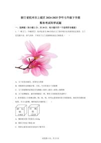 2024~2025学年浙江省杭州市上城区七年级下册期末考试科学试题【附答案】