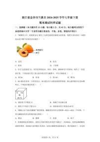 2024~2025学年浙江省金华市兰溪市七年级下册期末测试 科学试题【附答案】