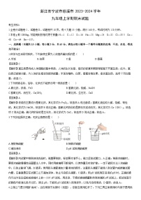 浙江省宁波市慈溪市2023-2024学年九年级上学期期末科学试卷（解析版）