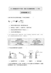 试卷 2020-2021学年浙教版科学中考第一轮复习分类题型训练（三十四）：化学选择（4）