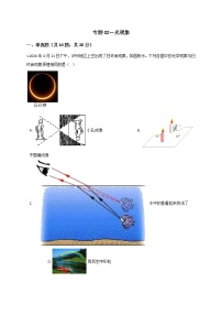 浙教版2021年中考科学二轮复习检测 专题02《光现象 》