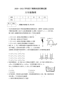 河南省新蔡县2020-2021学年八年级下学期期末考试物理试题（A卷）（word版 含答案）