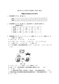 昌平区2018年初三物理第二次统一练习答案