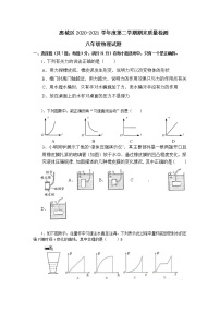 广东省惠州市惠城区2020-2021学年八年级下学期期末考试物理试题（word版，含答案）